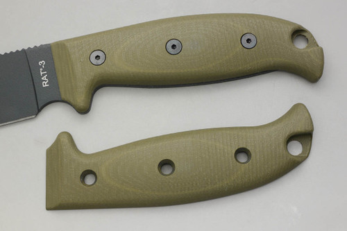 TKC: EXTENDED G10 Handle for Ontario RAT-3 - Ranger Green TKC: EXTENDED G10 Handle for Ontario RAT-3 - Ranger Green