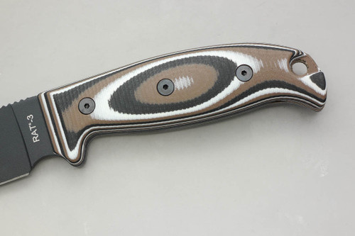 TKC: EXTENDED G10 Handle for Ontario RAT-3 - Winter Forest TKC: EXTENDED G10 Handle for Ontario RAT-3 - Winter Forest