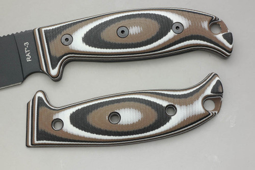 TKC: EXTENDED G10 Handle for Ontario RAT-3 - Winter Forest TKC: EXTENDED G10 Handle for Ontario RAT-3 - Winter Forest