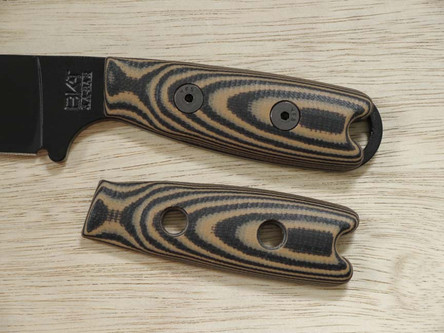 TKC: G10 Handle for Becker BK14, 24 - Brown & Black, 2X2 TKC: G10 Handle for Becker BK14, 24 - Brown & Black, 2X2