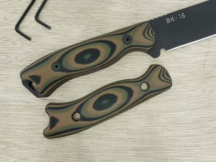 TKC: G10 Handle for Becker BK15, 16, 17, 18 - Mil Spec Camo