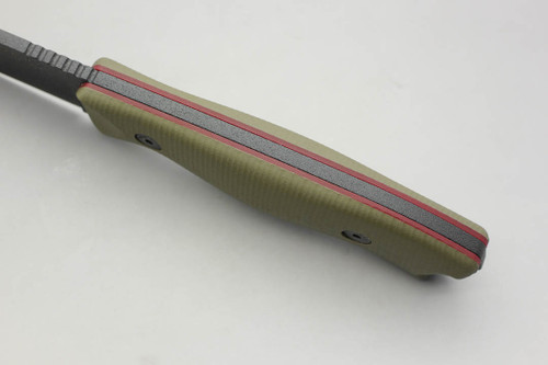 TKC: G10 Handle for Becker BK15, 16, 17, 18 - Ranger Green w/ Red Liner