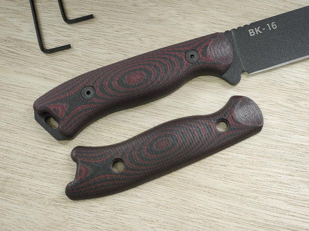 TKC: G10 Handle for Becker BK15, 16, 17, 18 - Red & Black