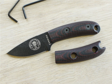 TKC: G10 Handle for ESEE Candiru - Red & Black, 2X2 TKC: G10 Handle for ESEE Candiru - Red & Black, 2X2