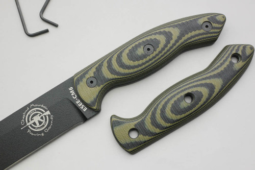 TKC: G10 Handle for ESEE CM6 - Green & Black, 2x2