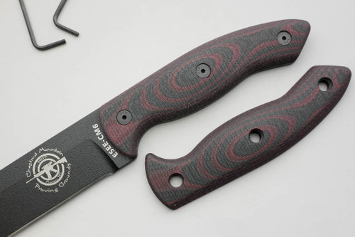 TKC: G10 Handle for ESEE CM6 - Red & Black, 2X2 TKC: G10 Handle for ESEE CM6 - Red & Black, 2X2