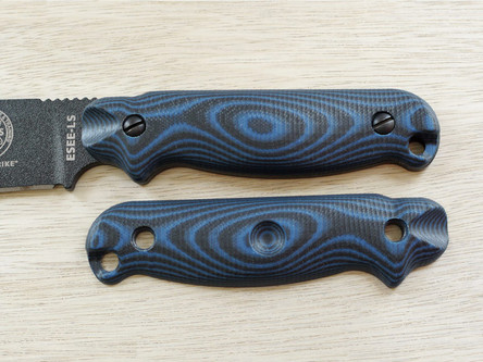 TKC: G10 Handle for ESEE Laser Strike - Blue & Black, 2X2 TKC: G10 Handle for ESEE Laser Strike - Blue & Black, 2X2