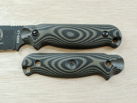 TKC: G10 Handle for ESEE Laser Strike - Green & Black, 2x2 TKC: G10 Handle for ESEE Laser Strike - Green & Black, 2x2