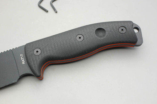 TKC: G10 Handle for Ontario RAT-5 /  RAT-6 / RAT-7 - Black w/ Orange Liner TKC: G10 Handle for Ontario RAT-5 /  RAT-6 / RAT-7 - Black w/ Orange Liner