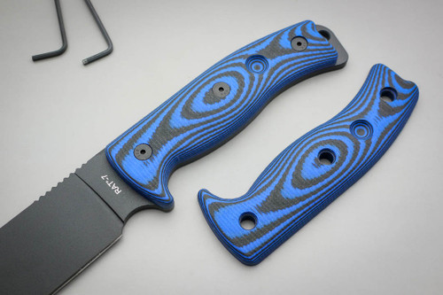 TKC: G10 Handle for Ontario RAT-5 /  RAT-6 / RAT-7 - Blue & Black TKC: G10 Handle for Ontario RAT-5 /  RAT-6 / RAT-7 - Blue & Black
