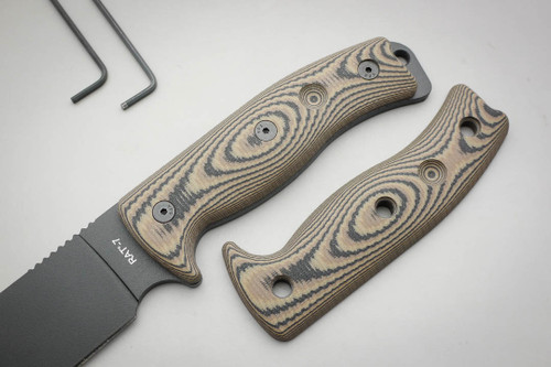 TKC: G10 Handle for Ontario RAT-5 /  RAT-6 / RAT-7 - Earth Camo