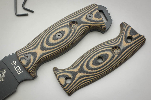 TKC: G10 Handle for Ontario RD & RBS 4, 6, 7, 9, Tanto, Hawk - Brown & Black TKC: G10 Handle for Ontario RD & RBS 4, 6, 7, 9, Tanto, Hawk - Brown & Black