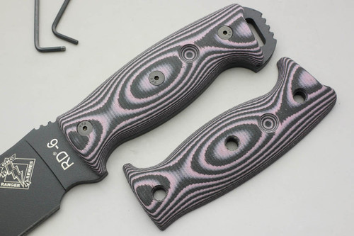 TKC: G10 Handle for Ontario RD & RBS 4, 6, 7, 9, Tanto, Hawk - Lavender & Black TKC: G10 Handle for Ontario RD & RBS 4, 6, 7, 9, Tanto, Hawk - Lavender & Black