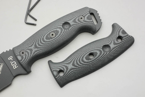TKC: G10 Handle for Ontario RD & RBS 4, 6, 7, 9, Tanto, Hawk - Midnite Tiger, 1X1 TKC: G10 Handle for Ontario RD & RBS 4, 6, 7, 9, Tanto, Hawk - Midnite Tiger, 1X1