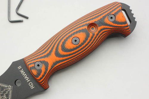TKC: G10 Handle for Ontario RD & RBS 4, 6, 7, 9, Tanto, Hawk - Tigerstripe, 2X2 TKC: G10 Handle for Ontario RD & RBS 4, 6, 7, 9, Tanto, Hawk - Tigerstripe, 2X2