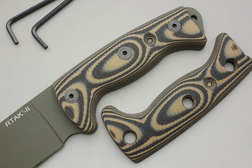 TKC: G10 Handle for Ontario RTAK II - Brown & Black TKC: G10 Handle for Ontario RTAK II - Brown & Black