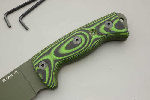 TKC: G10 Handle for Ontario RTAK II - Neon Green & Black TKC: G10 Handle for Ontario RTAK II - Neon Green & Black