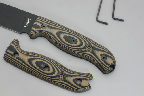 TKC: G10 Handle for Ontario TAK-1 - Brown & Black TKC: G10 Handle for Ontario TAK-1 - Brown & Black