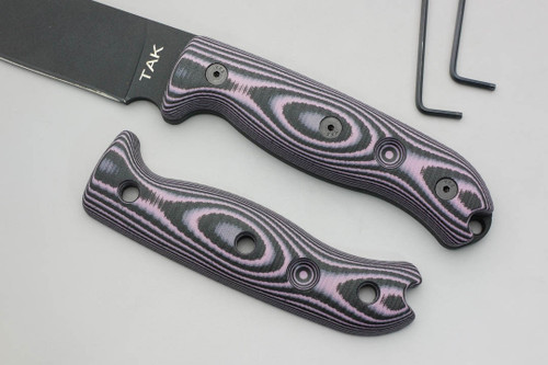 TKC: G10 Handle for Ontario TAK-1 - Lavender & Black TKC: G10 Handle for Ontario TAK-1 - Lavender & Black