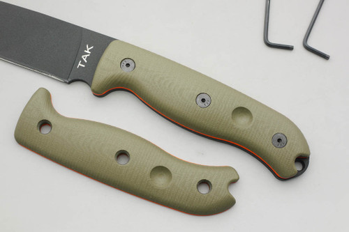 TKC: G10 Handle for Ontario TAK-1 - Ranger Green w/ Orange Liner TKC: G10 Handle for Ontario TAK-1 - Ranger Green w/ Orange Liner