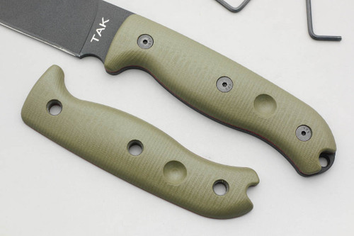 TKC: G10 Handle for Ontario TAK-1 - Ranger Green w/ Red Liner TKC: G10 Handle for Ontario TAK-1 - Ranger Green w/ Red Liner