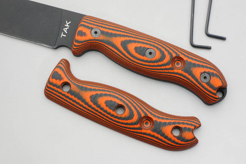 TKC: G10 Handle for Ontario TAK-1 - Tigerstripe, 2X2 TKC: G10 Handle for Ontario TAK-1 - Tigerstripe, 2X2
