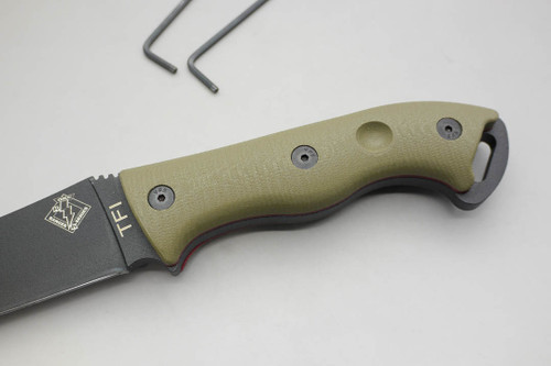 TKC: G10 Handle for Ontario TFI - Ranger Green w/ Red Liner TKC: G10 Handle for Ontario TFI - Ranger Green w/ Red Liner