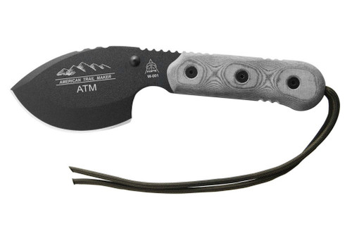 TOPS Knives American Trail Maker, ATM-01  - Black Traction Coated Blade - Black Linen Micarta Handle TOPS Knives American Trail Maker, ATM-01  - Black Traction Coated Blade - Black Linen Micarta Handle