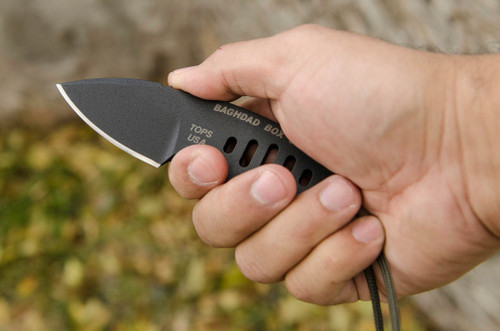 TOPS Knives Baghdad Box Cutter, BBC-01  - Black Traction Coated Blade - Skeletonized Handle TOPS Knives Baghdad Box Cutter, BBC-01  - Black Traction Coated Blade - Skeletonized Handle