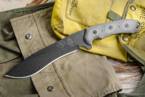 TOPS Knives DART (Direct Action Rescue Tool), DART-002 - Black Traction Coated 7" 5160 Steel Blade - Black Linen Micarta Handle TOPS Knives DART (Direct Action Rescue Tool), DART-002 - Black Traction Coated 7" 5160 Steel Blade - Black Linen Micarta Handle