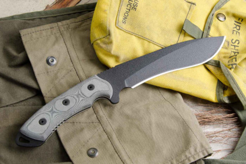 TOPS Knives DART (Direct Action Rescue Tool), DART-002 - Black Traction Coated 7" 5160 Steel Blade - Black Linen Micarta Handle TOPS Knives DART (Direct Action Rescue Tool), DART-002 - Black Traction Coated 7" 5160 Steel Blade - Black Linen Micarta Handle