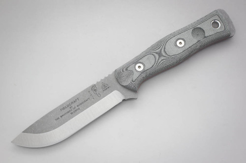 TOPS Knives Fieldcraft (By Brothers of Bushcraft), BROS-TBF-BLM - 1095 Steel - Tumble Finished 4.75" Blade - Black Linen Micarta Handle TOPS Knives Fieldcraft (By Brothers of Bushcraft), BROS-TBF-BLM - 1095 Steel - Tumble Finished 4.75" Blade - Black Linen Micarta Handle
