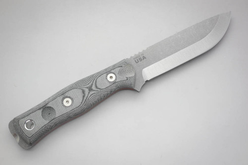 TOPS Knives Fieldcraft (By Brothers of Bushcraft), BROS-TBF-BLM - 1095 Steel - Tumble Finished 4.75" Blade - Black Linen Micarta Handle TOPS Knives Fieldcraft (By Brothers of Bushcraft), BROS-TBF-BLM - 1095 Steel - Tumble Finished 4.75" Blade - Black Linen Micarta Handle