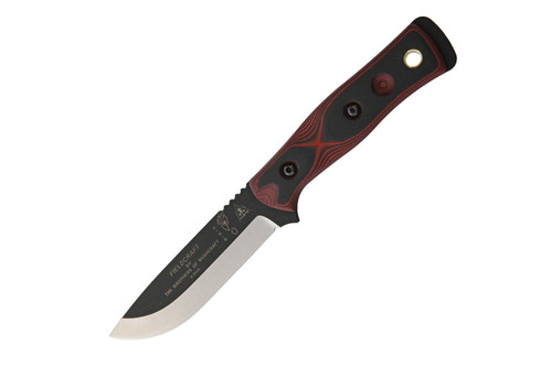TOPS Knives, BROS-RB B.O.B. (Brothers Of Bushcraft) Fieldcraft/Hunter Fixed Blade Knife w/ Red & Black G10 Handle - Black Traction Coated Blade TOPS Knives, BROS-RB B.O.B. (Brothers Of Bushcraft) Fieldcraft/Hunter Fixed Blade Knife w/ Red & Black G10 Handle - Black Traction Coated Blade