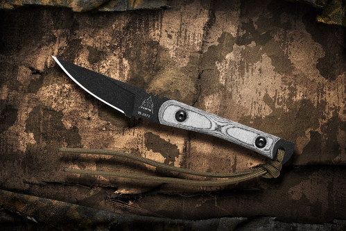 TOPS Knives, SSS07 Street Scalpel Fixed Blade Tactical Knife with Black Linen Micarta Handle