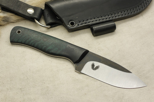 Valkyrie Knives Custom Companion Fixed Blade (Tapered Tang) Knife w/ Black Mango Handle, Black G10 Bolster & Black Liners - Thin Handle - 1 Valkyrie Knives Custom Companion Fixed Blade (Tapered Tang) Knife w/ Black Mango Handle, Black G10 Bolster & Black Liners - Thin Handle - 1