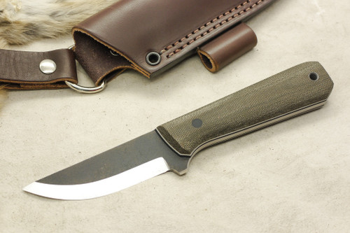 Lon Humphrey Custom Rustic Bravo Fixed Blade Knife W Black G10 Handle Yellow Liners 2