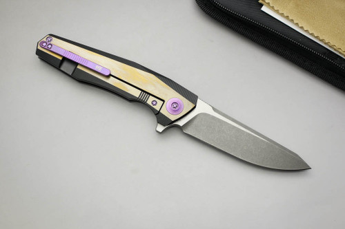 WE Knife Company 603B - Frame Lock - Black / Gold Titanium WE Knife Company 603B - Frame Lock - Black / Gold Titanium