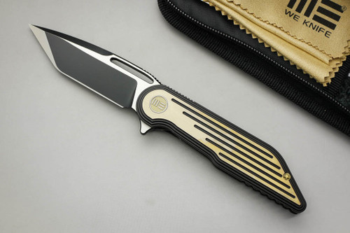 WE Knife Company 616K - Frame Lock - Black / Gold Titanium