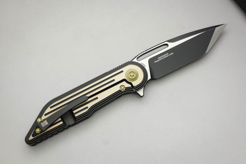 WE Knife Company 616K - Frame Lock - Black / Gold Titanium