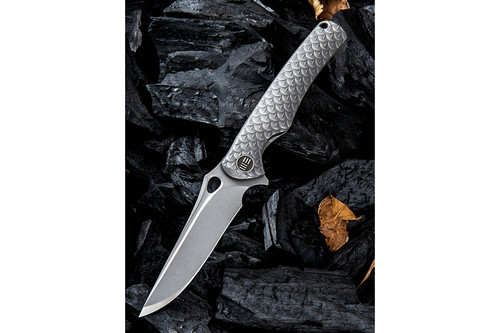 WE Knife Company 819C - Drakon Integral Titanium Framelock - Gray - 3.4" Blade