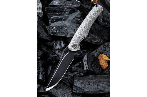 WE Knife Company 819D - Drakon Integral Titanium Framelock - Gray - 3.4" Blade wth Black Stonewash Finish