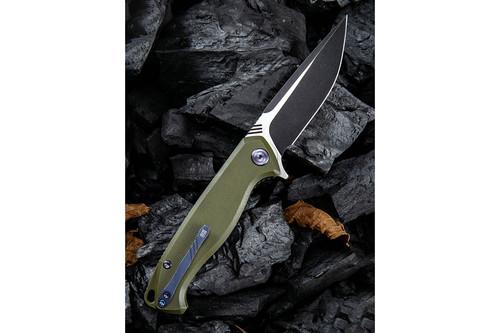 WE Knife Company Streak 818B - Green G10 Liner Lock - 3.4" Black Stonewash/Satin Blade WE Knife Company Streak 818B - Green G10 Liner Lock - 3.4" Black Stonewash/Satin Blade