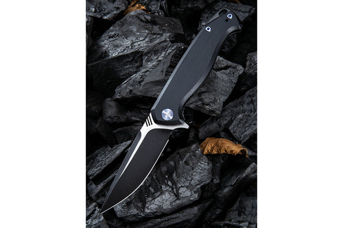 WE Knife Company Streak 818C - Black G10 Liner Lock - 3.4" Black Stonewash/Satin Blade