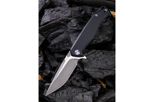 WE Knife Company Streak 818F - Black G10 Liner Lock - 3.4" Stonewash/Satin Blade
