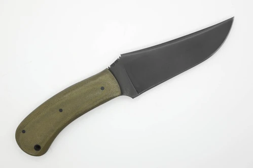 Winkler Knives - Belt Knife - 80CRV2 Steel - Flat Grind - Green Laminate Handle - Tapered Tang