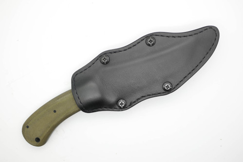 Winkler Knives - Belt Knife - 80CRV2 Steel - Flat Grind - Green Laminate Handle - Tapered Tang