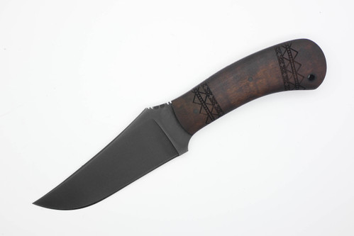 Winkler Knives - Belt Knife - 80CRV2 Steel - Flat Grind - Maple Handle - Tribal Artwork - Tapered Tang