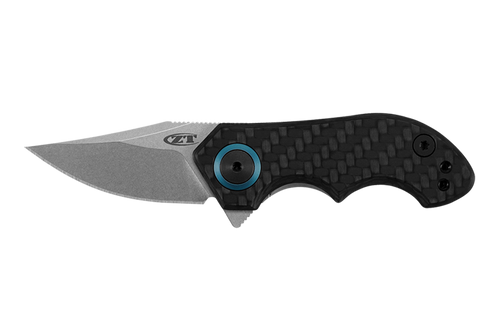 Zero Tolerance 0022 Tim Galyean Flipper Knife - 1.8" CPM-20CV Stonewashed Blade - Carbon Fiber and Titanium Handle