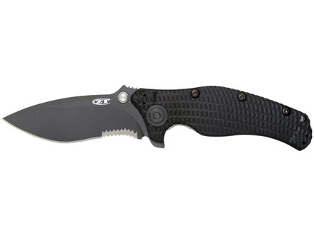 Zero Tolerance Military Folding Blade Pocket Knife (Partially Serrated Blade) w/ Black G10 Handle - ZT0200